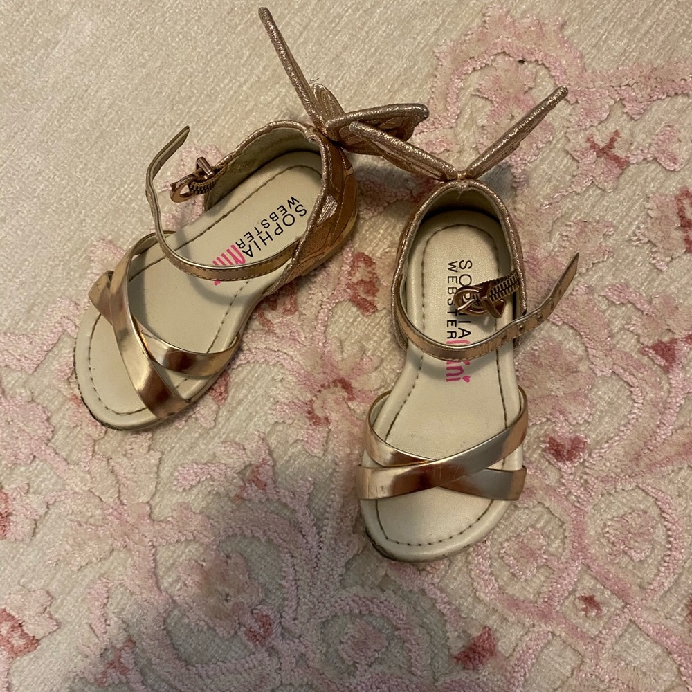 Chiara Butterfly Metallic Rose Gold Sandals